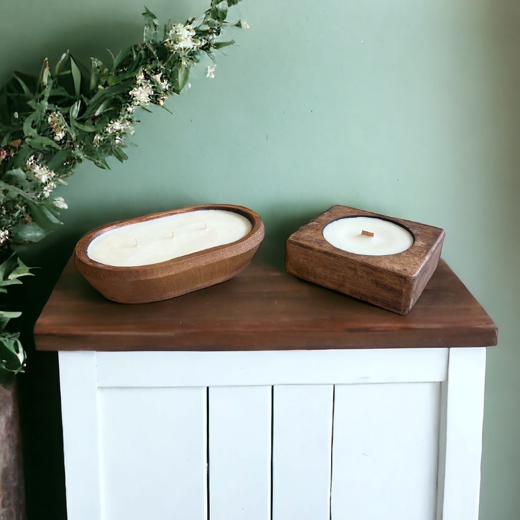 Wood Dough Bowl Candles - Dusty Road Candle Co LLC