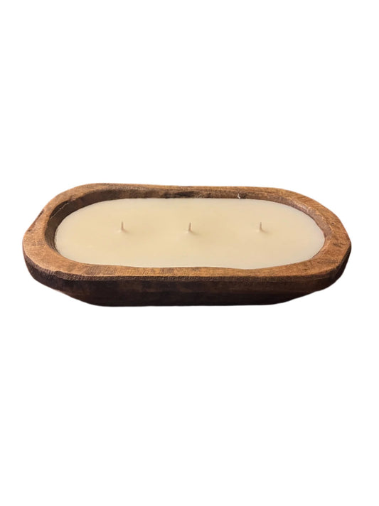 Huntin' Lodge Wood Dough Bowl Candle 16 oz.